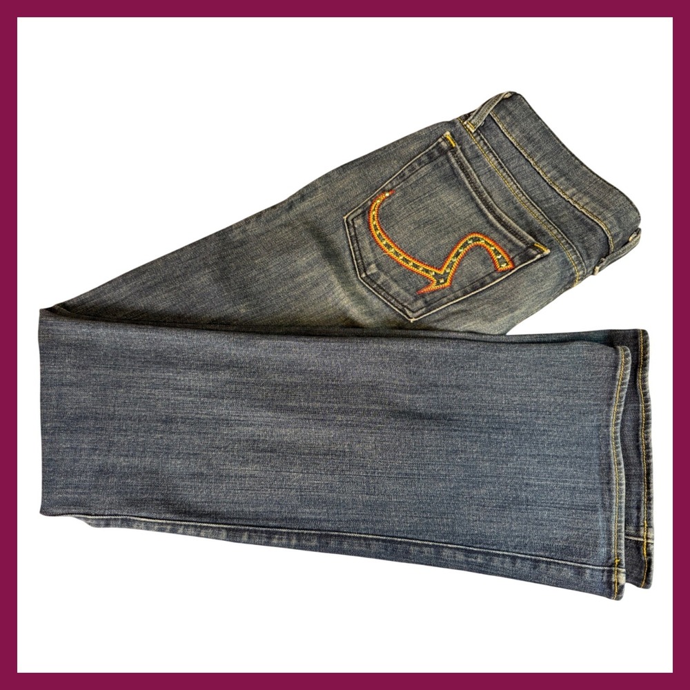 Y2K Rock‎ & Republic Jeans Womens Embellished Pockets Denim Blue